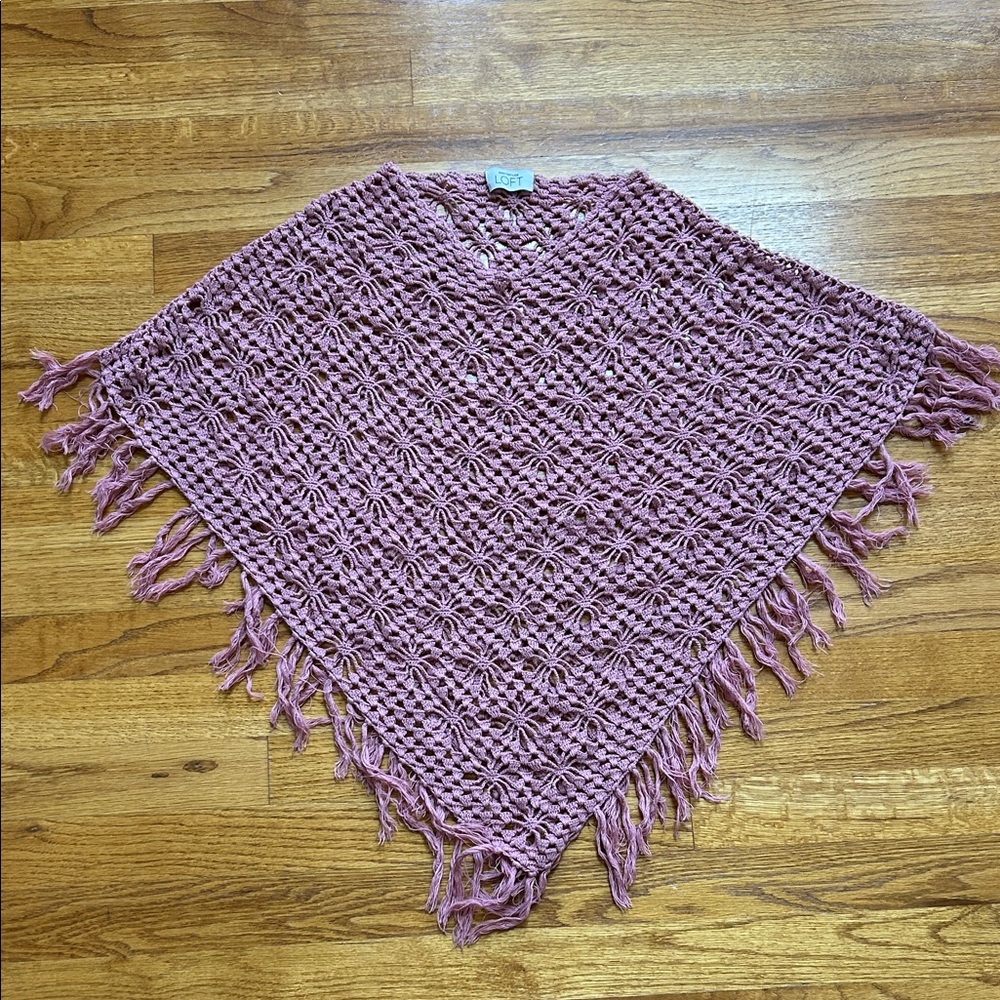 LOFT Blush Pink Crochet Overlay